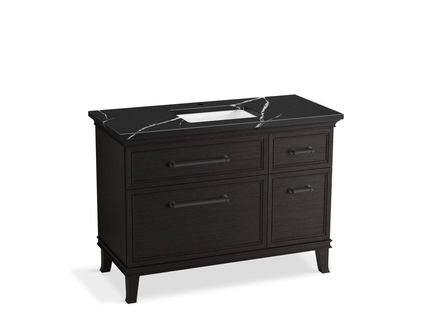 KOHLER K-CM29481-BD4-BEL 48" bathroom vanity cabinet with sink and quartz top  -  Carbon Oak