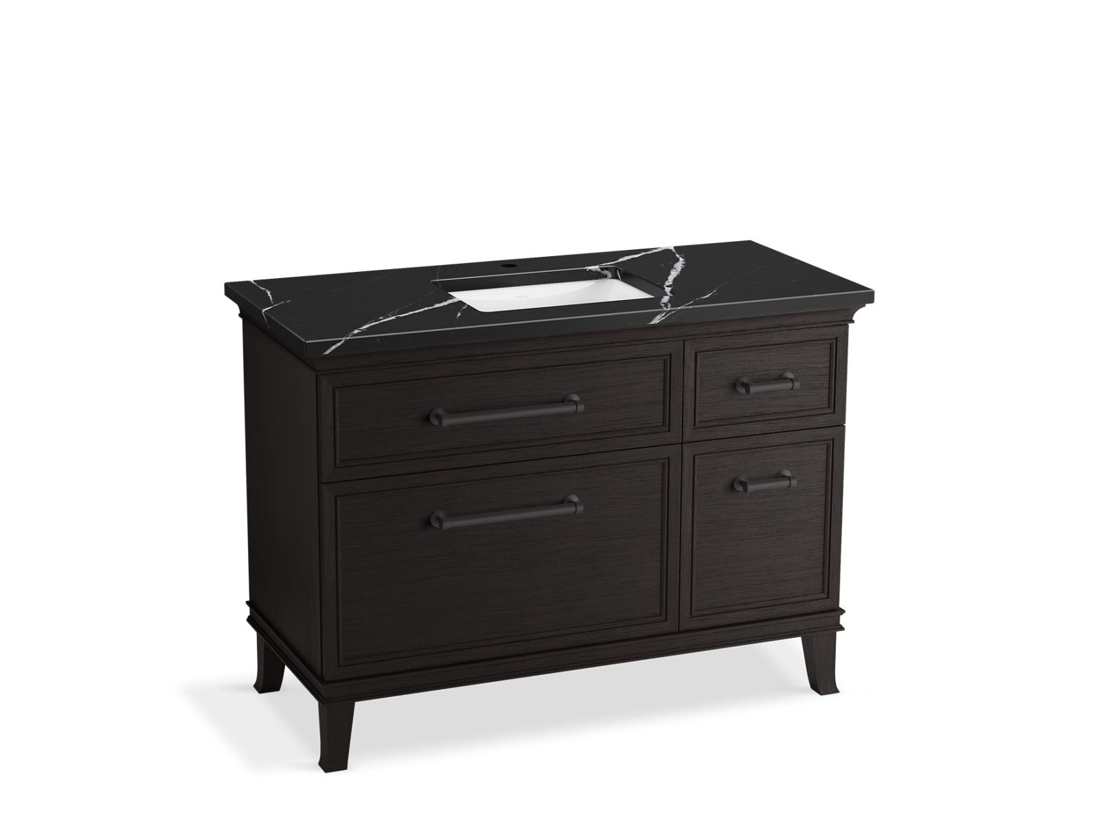 KOHLER K-CM29481-BD4-BEL 48" bathroom vanity cabinet with sink and quartz top  -  Carbon Oak
