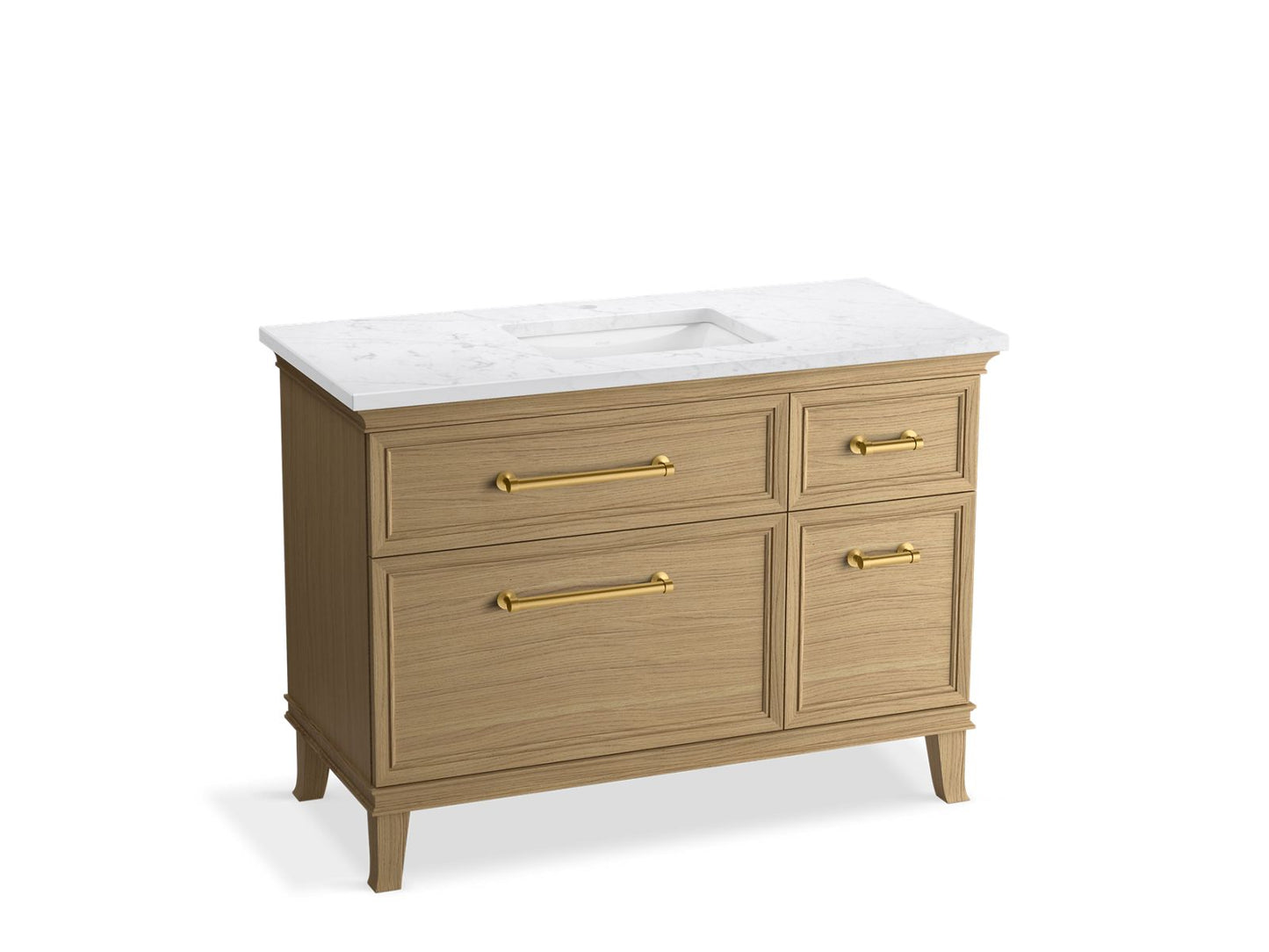 KOHLER K-CM29481-BD4-KTB 48" bathroom vanity cabinet with sink and quartz top  -  Light Oak