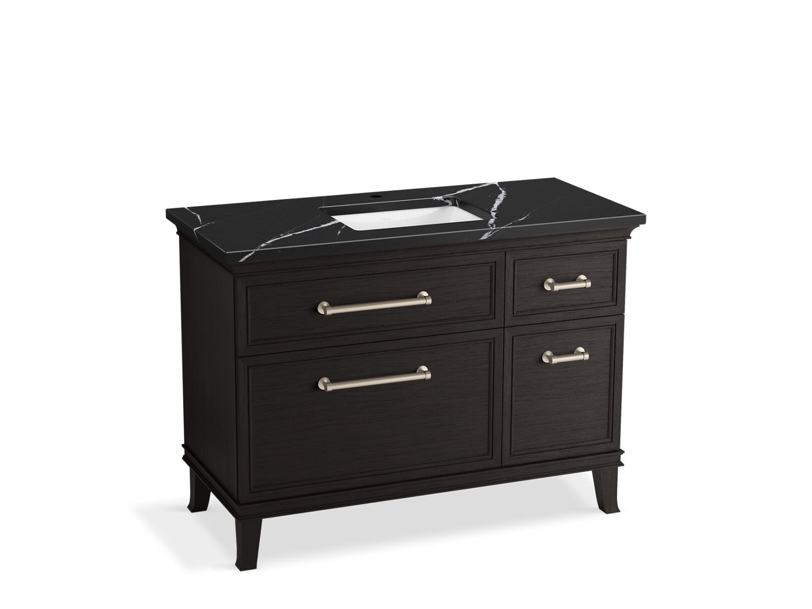 KOHLER K-CM29481-BD4-BEN 48" bathroom vanity cabinet with sink and quartz top  -  Carbon Oak