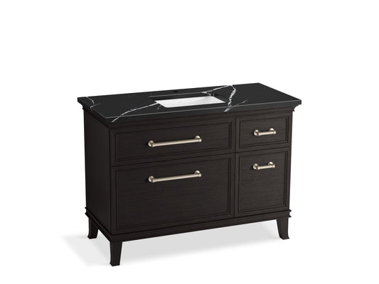 KOHLER K-CM29481-BD4-BEN 48" bathroom vanity cabinet with sink and quartz top  -  Carbon Oak