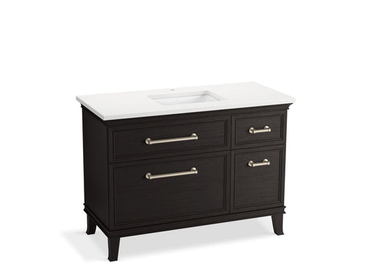 KOHLER K-CM29481-BD4-WWN 48" bathroom vanity cabinet with sink and quartz top  -  Carbon Oak