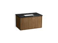 KOHLER K-CM99543-BD14-ME1 Jute 36" Wall-Hung Bathroom Vanity Cabinet With Sink And Quartz Top - Walnut Flax