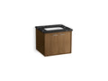 KOHLER K-CM99539-BD12-ME1 Jute 24" Wall-Hung Bathroom Vanity Cabinet With Sink And Quartz Top - Walnut Flax