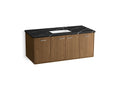 KOHLER K-CM99544-BD15-ME1 Jute 48" Wall-Hung Bathroom Vanity Cabinet With Sink And Quartz Top - Walnut Flax