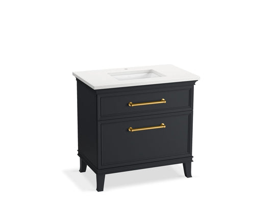 KOHLER K-CM33559-BD3-XWB 36" bathroom vanity cabinet with sink and quartz top  -  Slate Grey