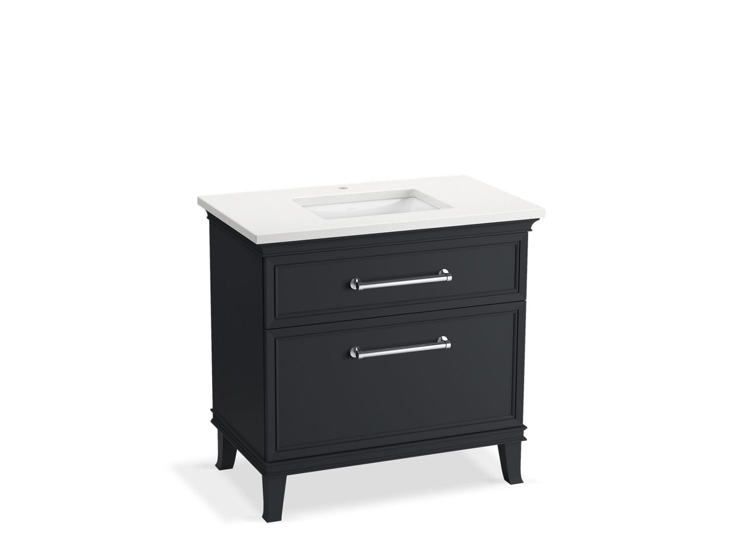 KOHLER K-CM33559-BD3-XWC 36" bathroom vanity cabinet with sink and quartz top  -  Slate Grey