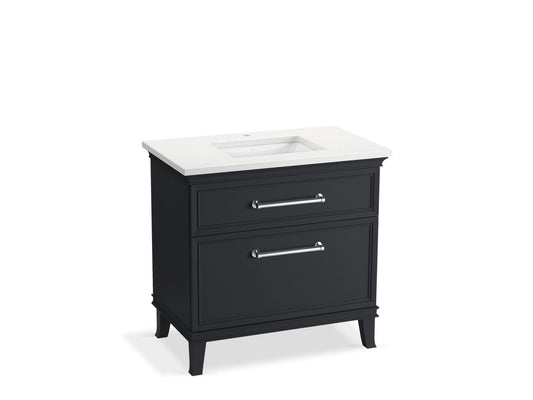 KOHLER K-CM33559-BD3-XWC 36" bathroom vanity cabinet with sink and quartz top  -  Slate Grey
