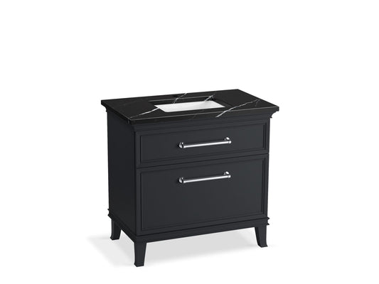 KOHLER K-CM33559-BD3-XEC 36" bathroom vanity cabinet with sink and quartz top  -  Slate Grey