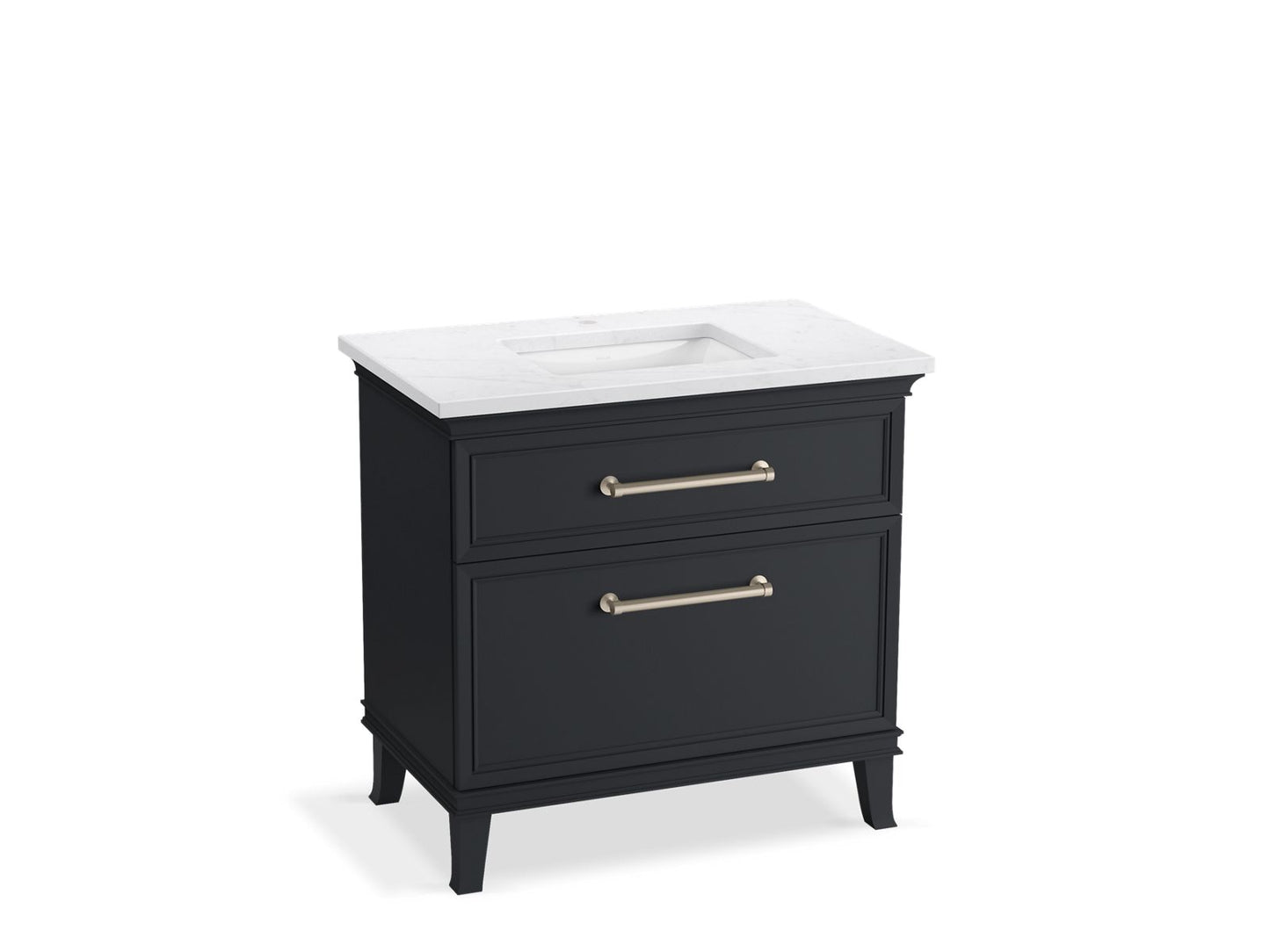 KOHLER K-CM33559-BD3-XTN 36" bathroom vanity cabinet with sink and quartz top  -  Slate Grey