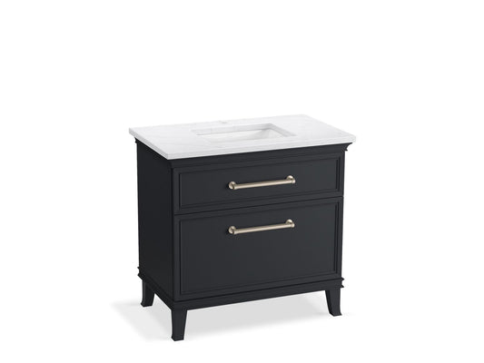 KOHLER K-CM33559-BD3-XTN 36" bathroom vanity cabinet with sink and quartz top  -  Slate Grey