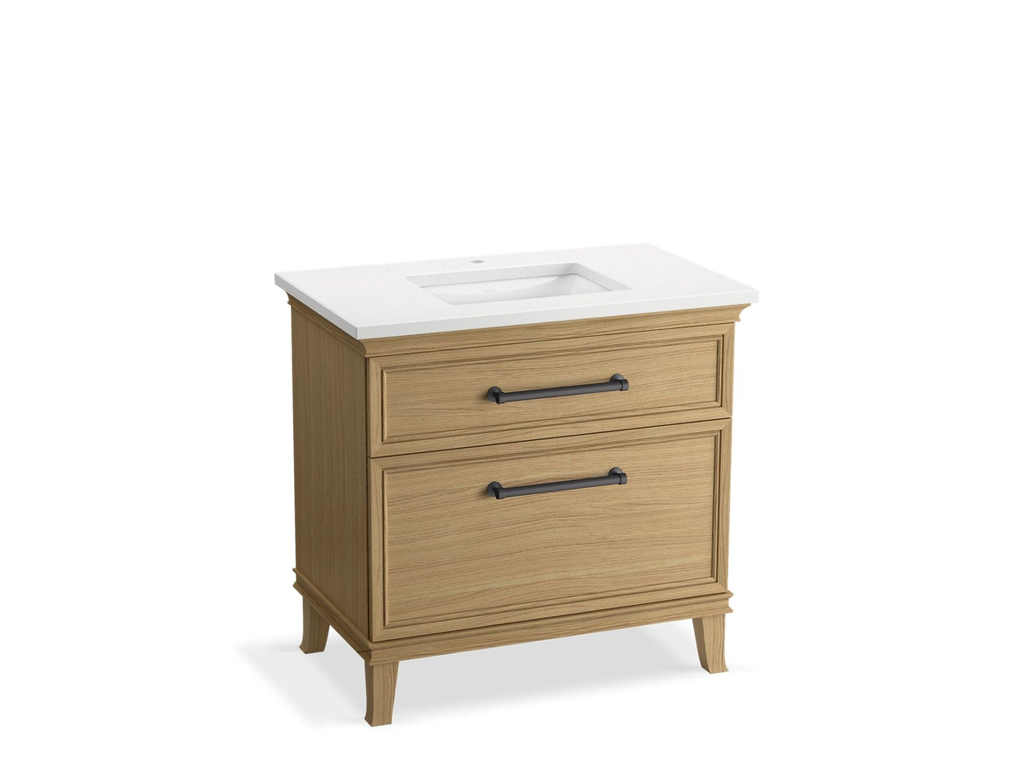 KOHLER K-CM33559-BD3-KWL 36" bathroom vanity cabinet with sink and quartz top  -  Light Oak