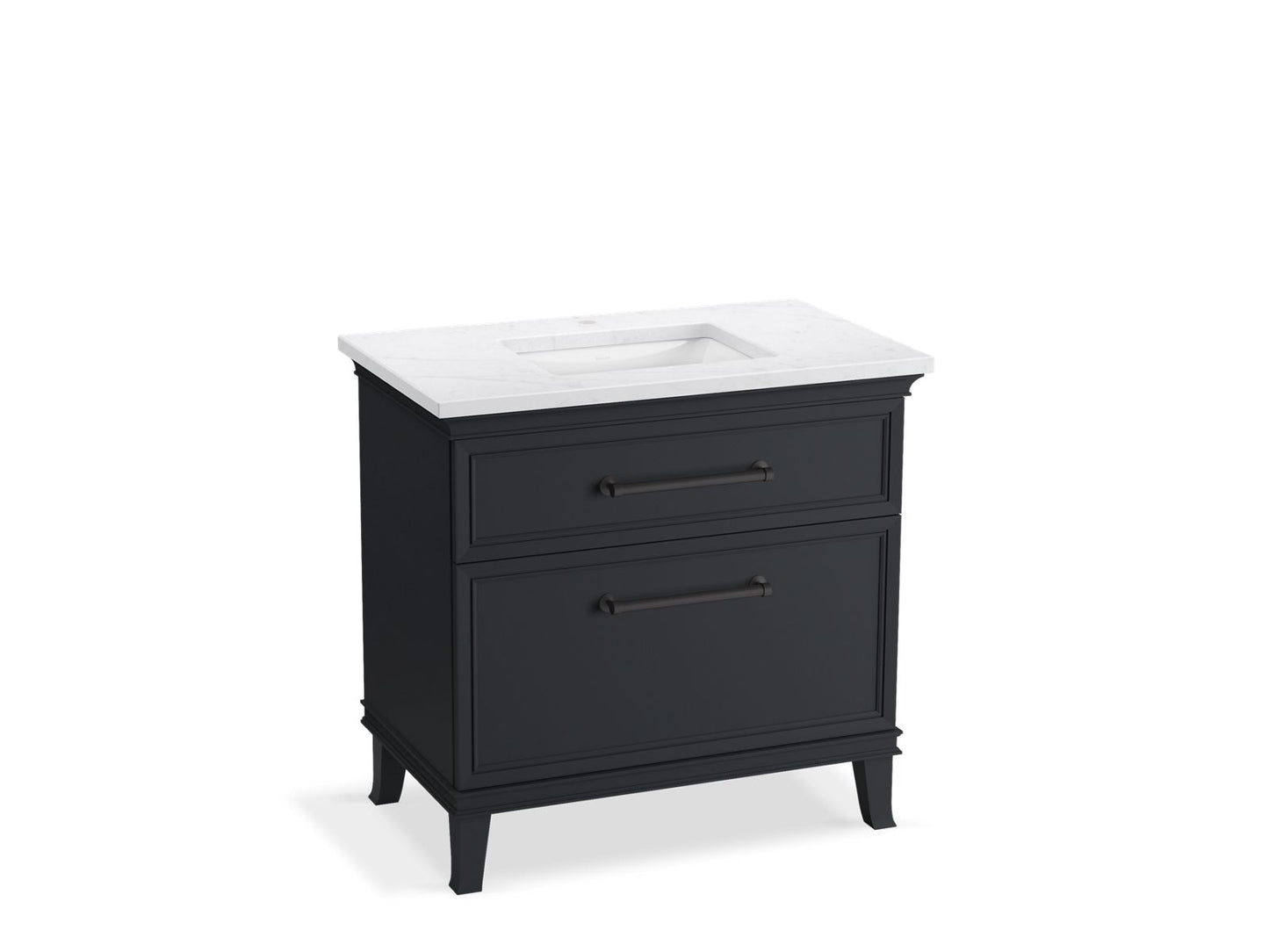 KOHLER K-CM33559-BD3-XTL 36" bathroom vanity cabinet with sink and quartz top  -  Slate Grey