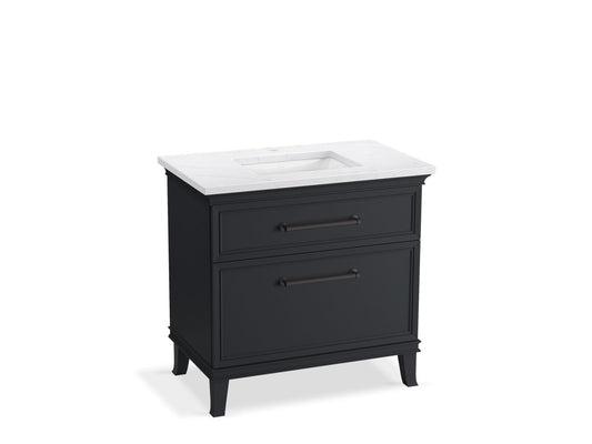KOHLER K-CM33559-BD3-XTL 36" bathroom vanity cabinet with sink and quartz top  -  Slate Grey