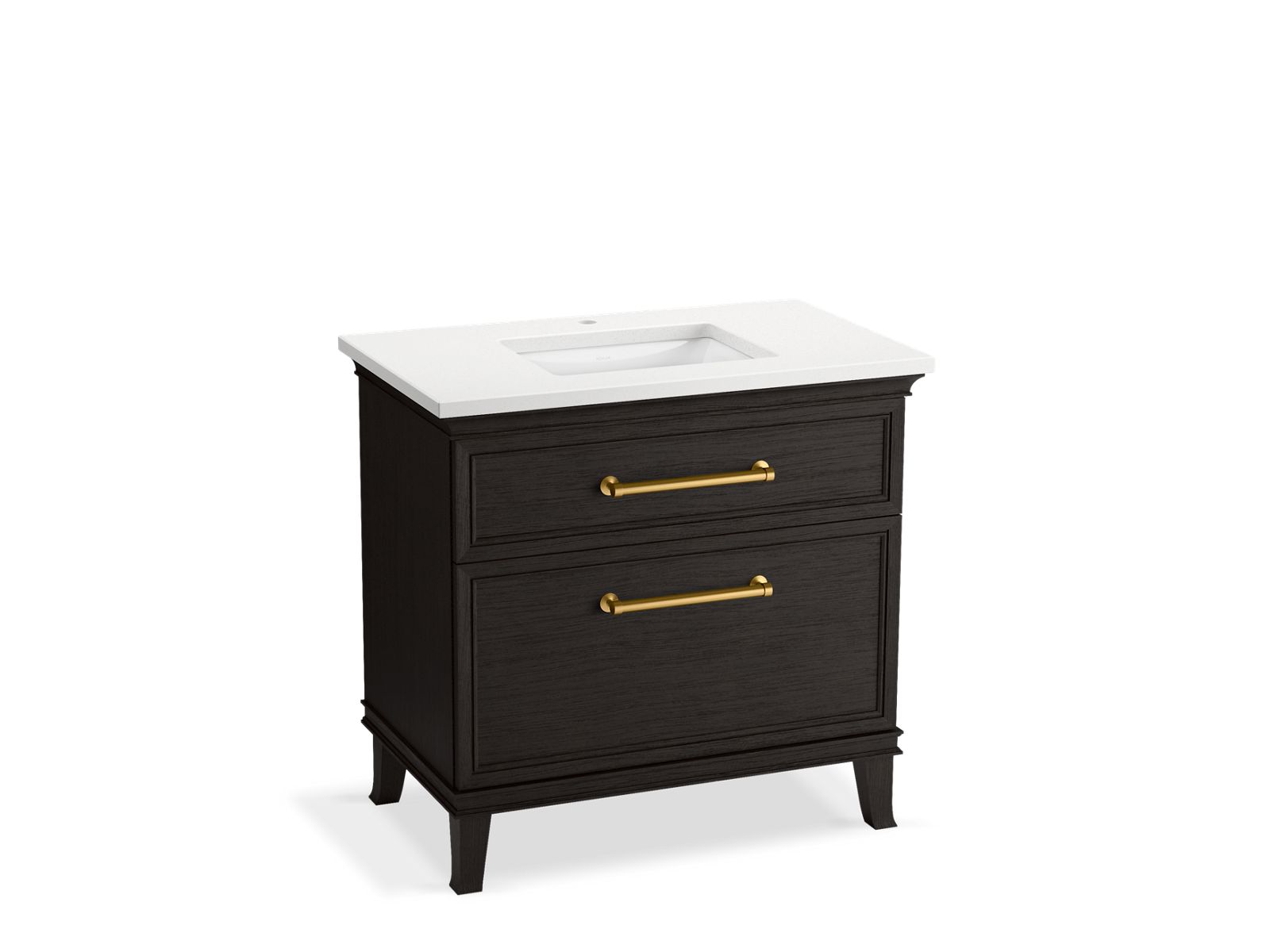 KOHLER K-CM33559-BD3-BWB 36" bathroom vanity cabinet with sink and quartz top  -  Carbon Oak