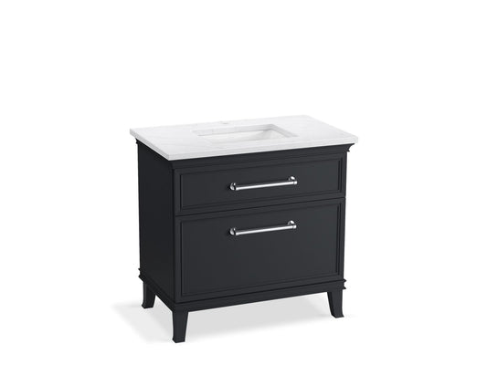 KOHLER K-CM33559-BD3-XTC 36" bathroom vanity cabinet with sink and quartz top  -  Slate Grey