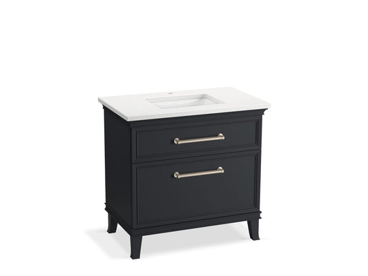 KOHLER K-CM33559-BD3-XWN 36" bathroom vanity cabinet with sink and quartz top  -  Slate Grey