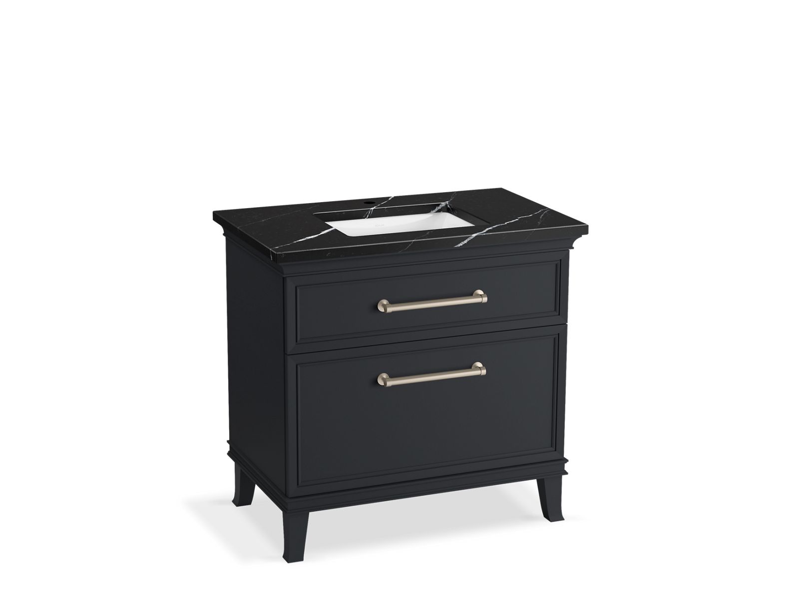 KOHLER K-CM33559-BD3-XEN 36" bathroom vanity cabinet with sink and quartz top  -  Slate Grey