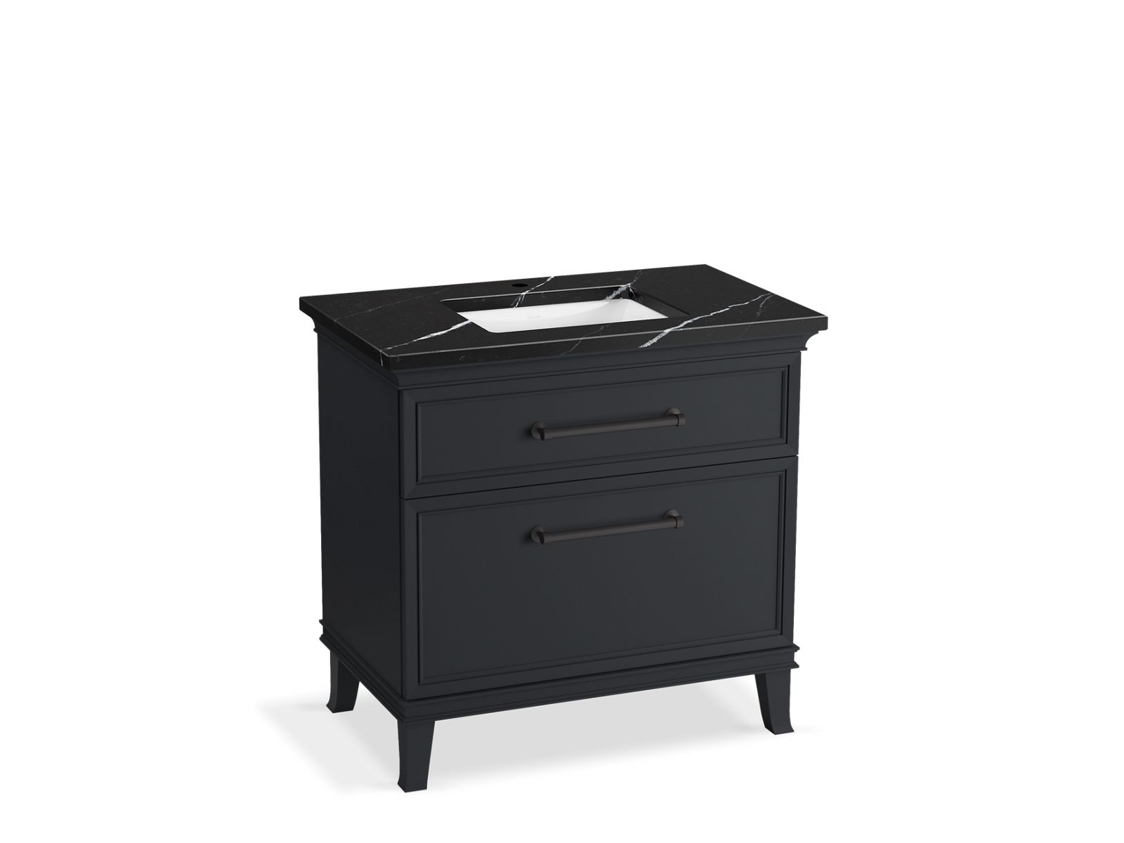 KOHLER K-CM33559-BD3-XEL 36" bathroom vanity cabinet with sink and quartz top  -  Slate Grey