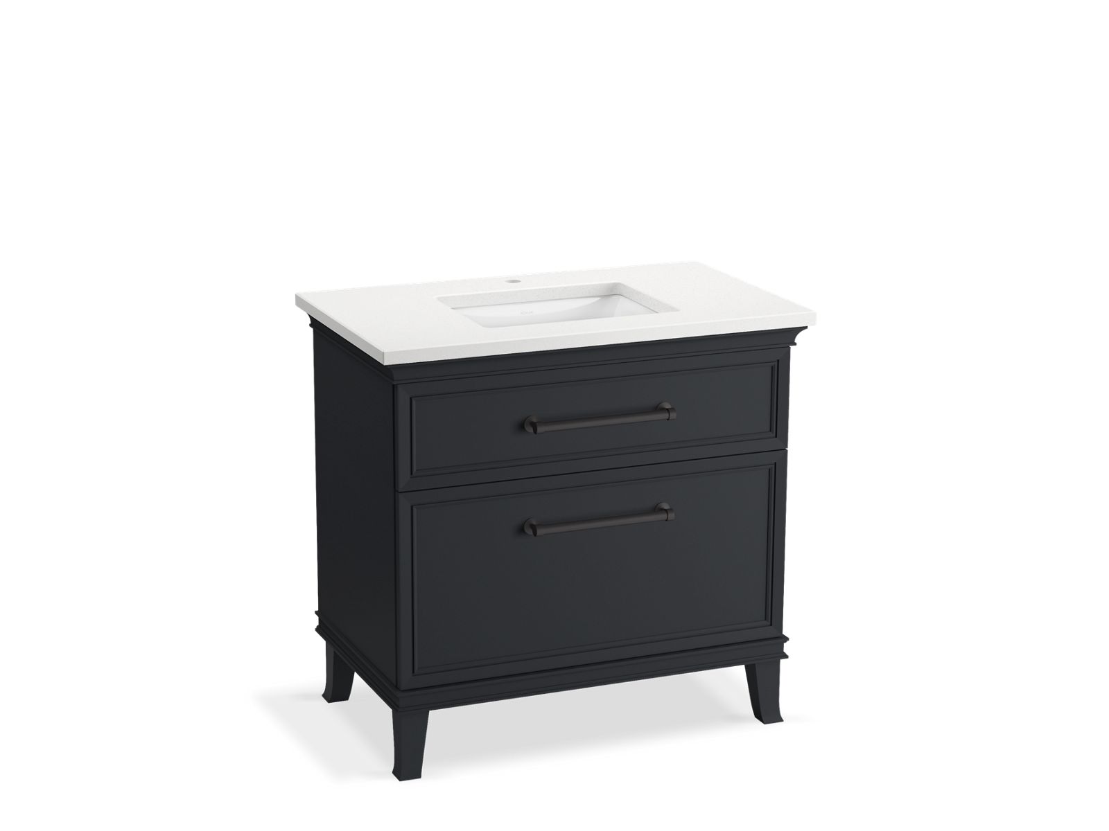 KOHLER K-CM33559-BD3-XWL 36" bathroom vanity cabinet with sink and quartz top  -  Slate Grey