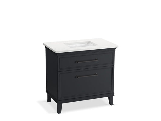 KOHLER K-CM33559-BD3-XWL 36" bathroom vanity cabinet with sink and quartz top  -  Slate Grey