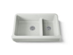 KOHLER K-6426-FF Whitehaven Smart Divide 35-1/2" Undermount Double-Bowl Farmhouse Kitchen Sink With Short Apron - Sea Salt