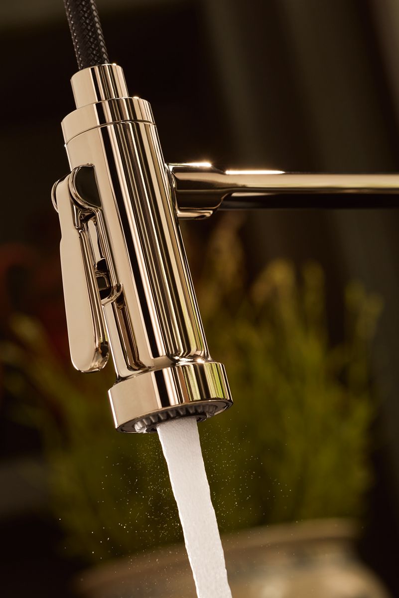 KOHLER K-28360-2MB Edalyn By Studio Mcgee Semi-Professional Kitchen Sink Faucet With Two-Function Sprayhead - Vibrant Brushed Moderne Brass
