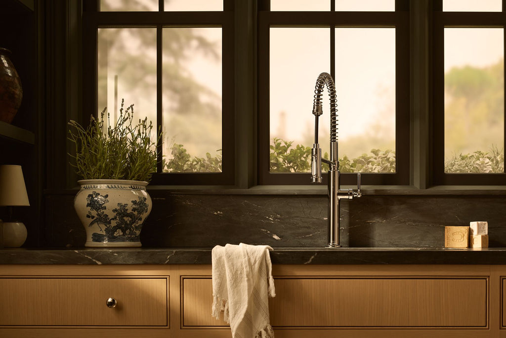 KOHLER K-28360-2MB Edalyn By Studio Mcgee Semi-Professional Kitchen Sink Faucet With Two-Function Sprayhead - Vibrant Brushed Moderne Brass