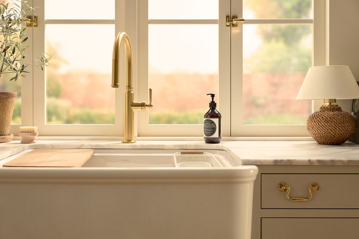 KOHLER K-28358-VS Edalyn By Studio Mcgee Pull-Down Kitchen Sink Faucet With Three-Function Sprayhead - Vibrant Stainless