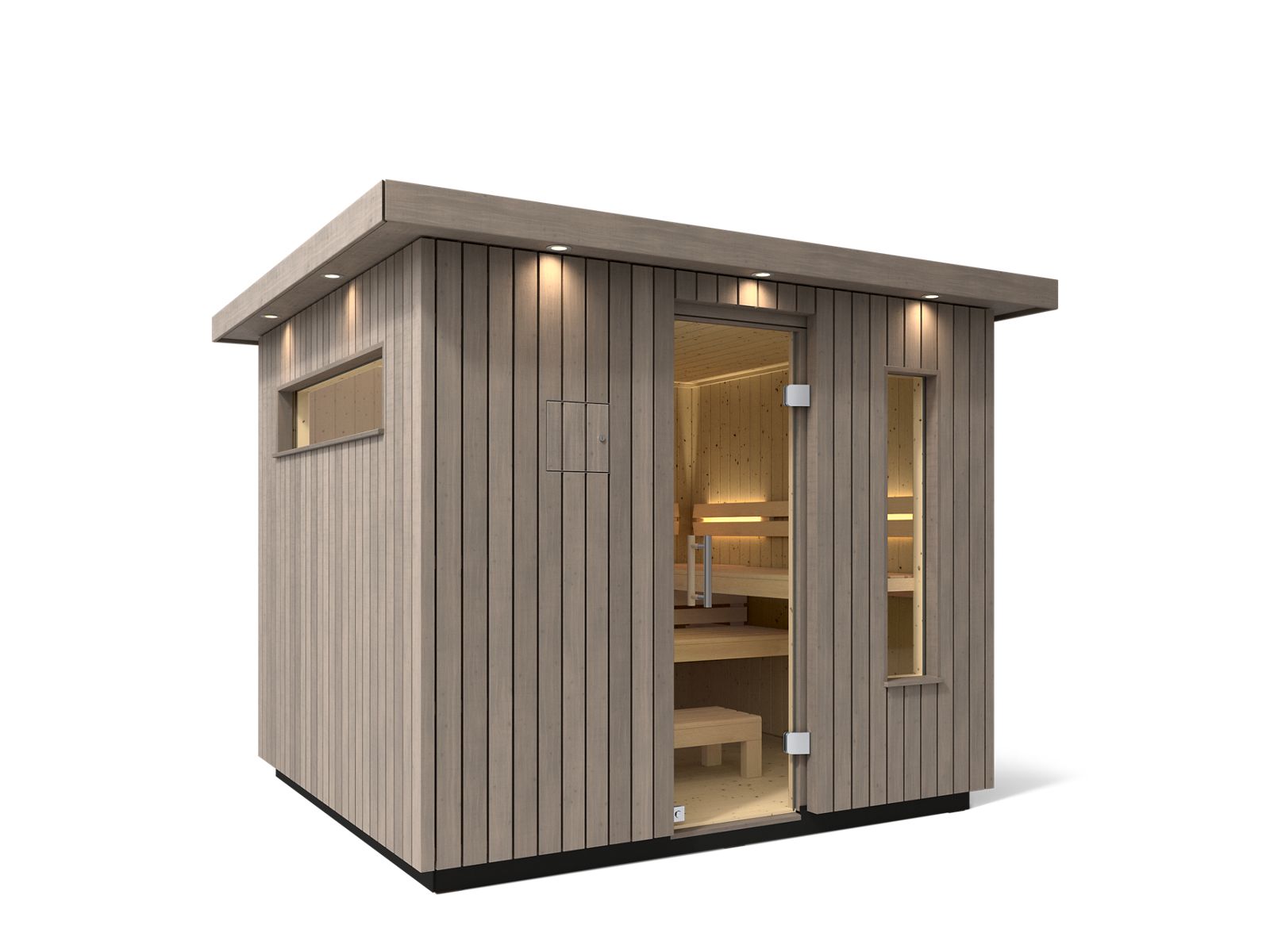 KOHLER K-40046-1FNC-WGS C2 Six-Person Outdoor Sauna - Weathered Grey Spruce