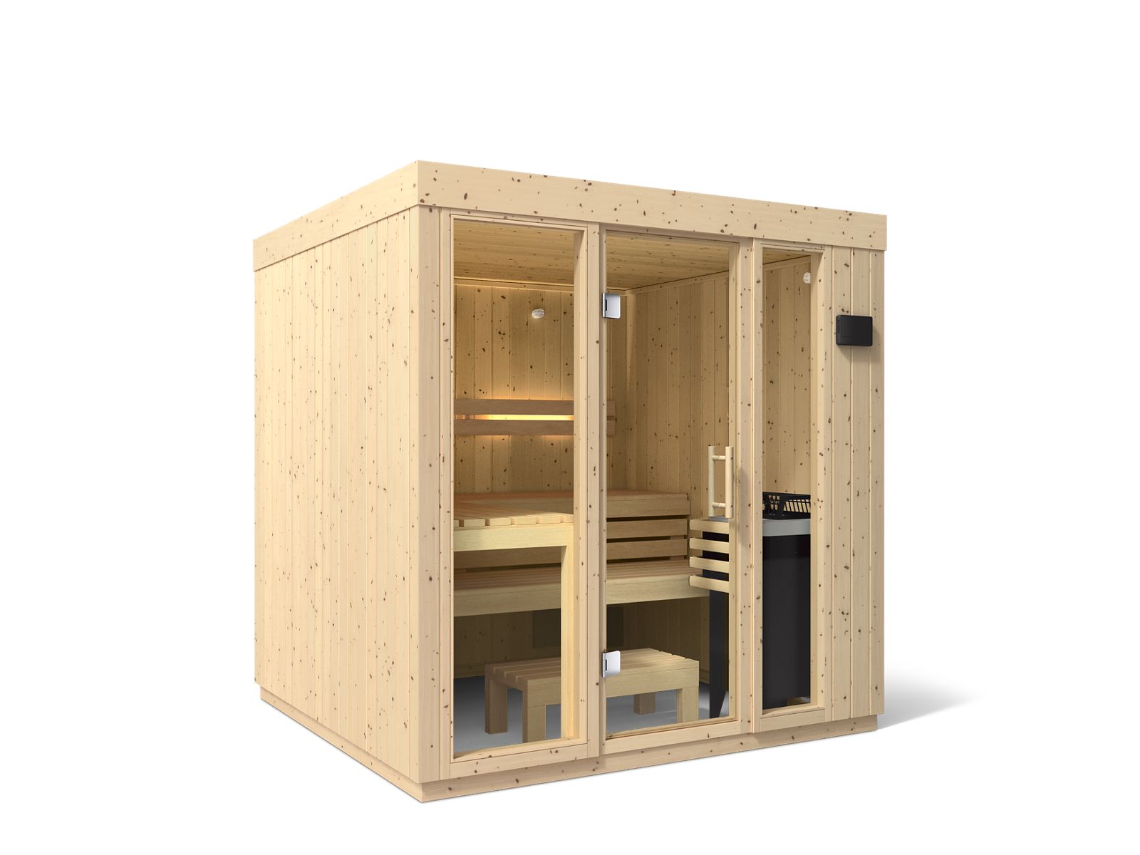 KOHLER K-39166-0FNC-SPS C1 Five-Person Indoor Sauna - Scandinavian Spruce