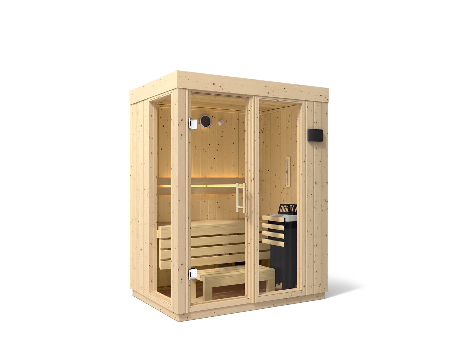 KOHLER K-38440-1FNC-SPS C1 Two-Person Indoor Sauna With Floor - Scandinavian Spruce