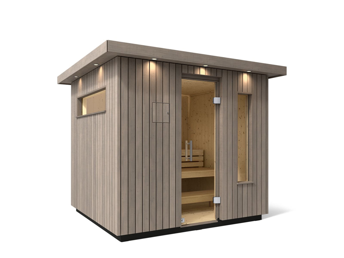KOHLER K-40045-1FNC-WGS C2 Five-Person Outdoor Sauna - Weathered Grey Spruce