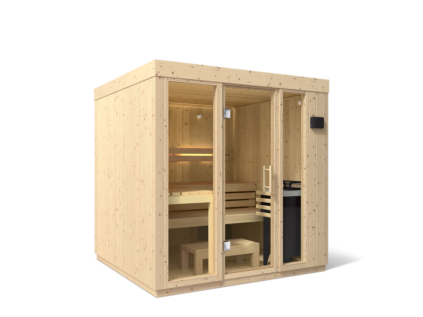 KOHLER K-39166-1FNC-SPS C1 Five-Person Indoor Sauna With Floor - Scandinavian Spruce