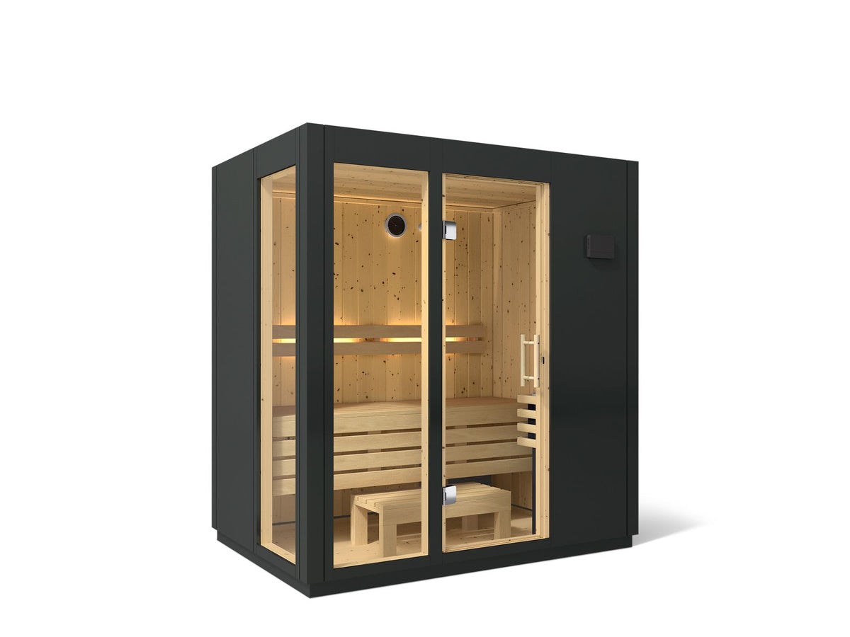 KOHLER K-39951-1FNC-CGS C1 Three-Person Indoor Sauna With Floor - Graphite Grey