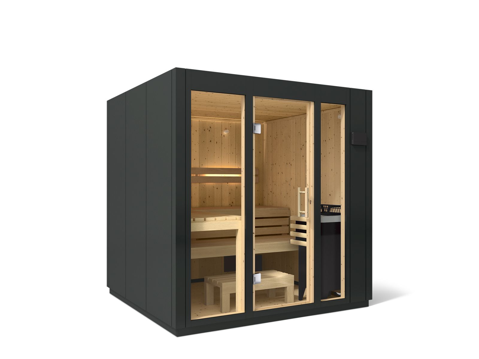 KOHLER K-39950-1FNC-CGS C1 Five-Person Indoor Sauna With Floor - Graphite Grey