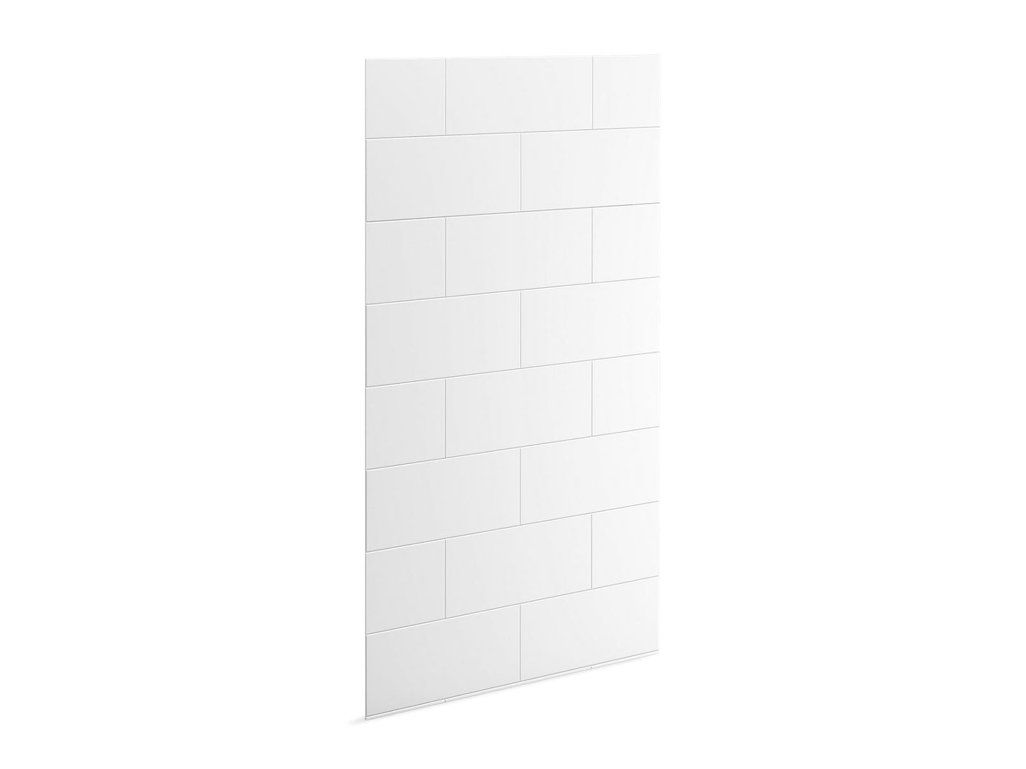 KOHLER K-39439-T07-HW1 Stoneridge 96" x 66" shower back wall with large block design - Honed White