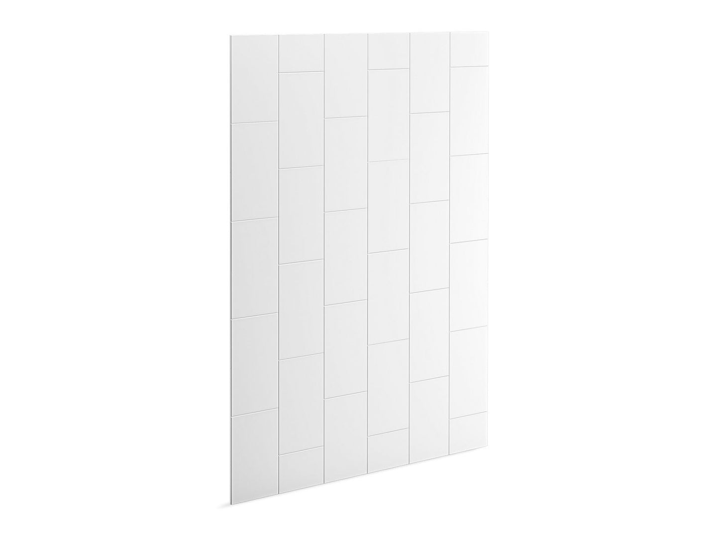 KOHLER K-39440-T10-HW1 Stoneridge 96" x 72" shower back wall with vertical block design - Honed White