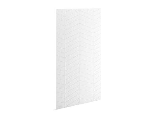 KOHLER K-39439-T09-HW1 Stoneridge 96" X 66" Shower Back Wall With Chevron Design - Honed White