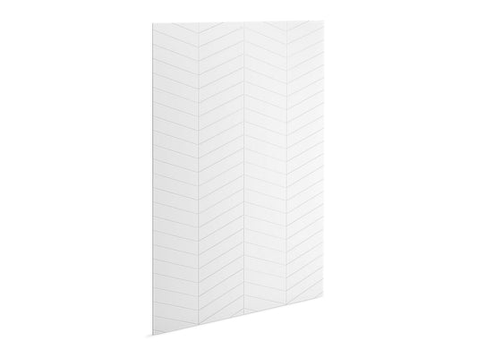 KOHLER K-39440-T09-HW1 Stoneridge 96" X 72" Shower Back Wall With Chevron Design - Honed White