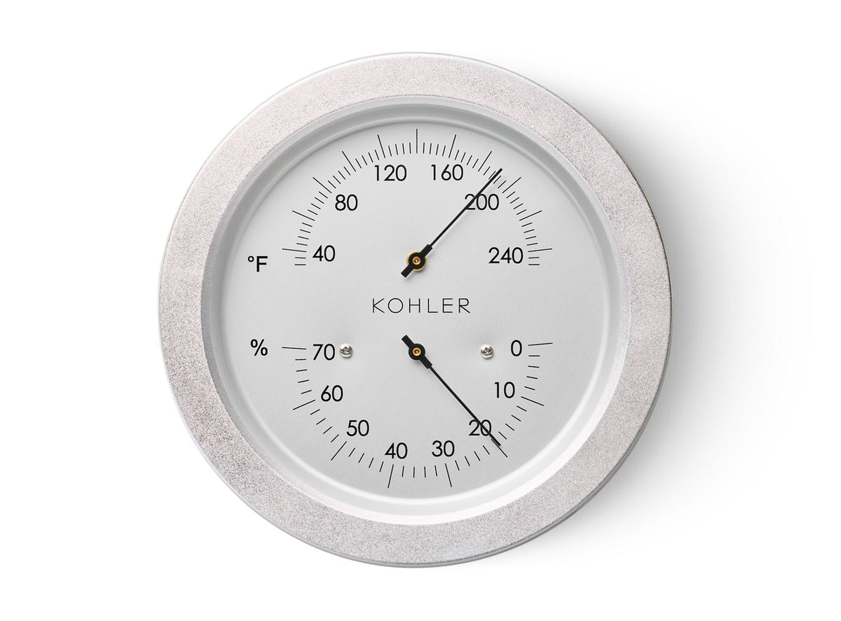 KOHLER K-40437-SS Sauna Thermometer With Hygrometer - Satin Silver