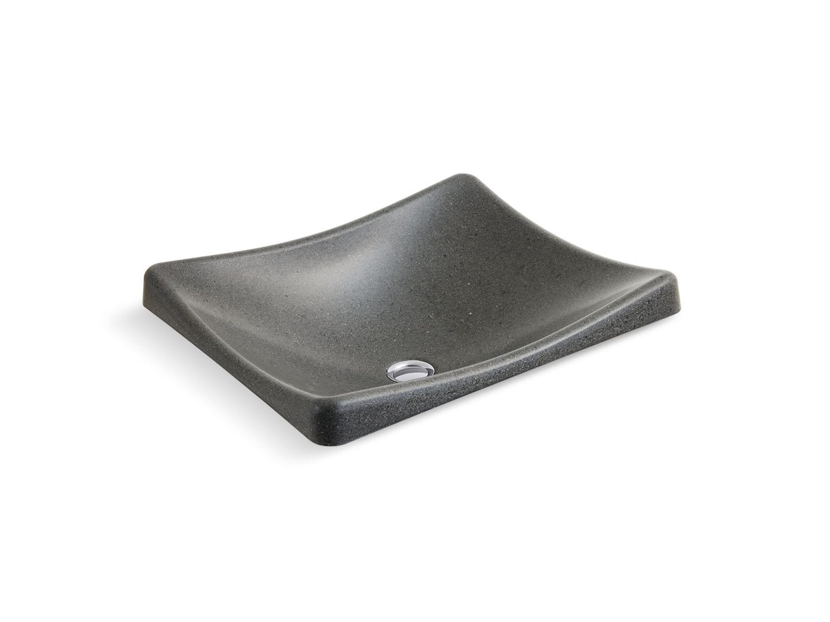 KOHLER K-41180-N-AHN Wastelab Demilav 17-3/4" Rectangular Vessel Bathroom Sink, No Overflow - Ashen