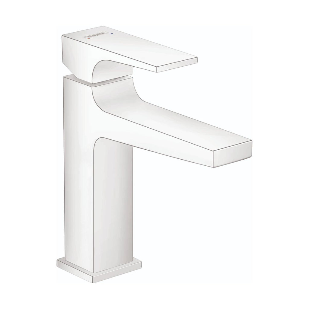 HANSGROHE 32506701 Metropol Single-Hole Faucet 110 with Lever Handle and Pop-Up Drain, 1.2 GPM - Matte White