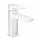 HANSGROHE 32506701 Metropol Single-Hole Faucet 110 with Lever Handle and Pop-Up Drain, 1.2 GPM - Matte White