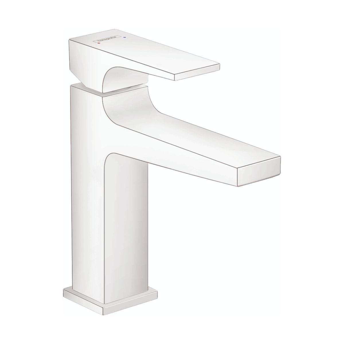 HANSGROHE 32506701 Metropol Single-Hole Faucet 110 with Lever Handle and Pop-Up Drain, 1.2 GPM - Matte White