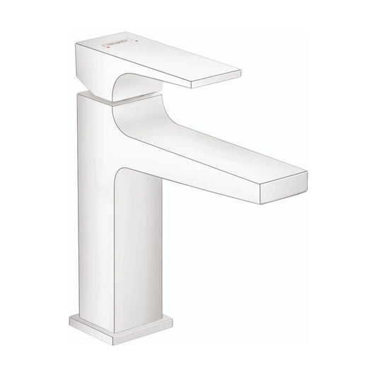 HANSGROHE 32506701 Metropol Single-Hole Faucet 110 with Lever Handle and Pop-Up Drain, 1.2 GPM - Matte White