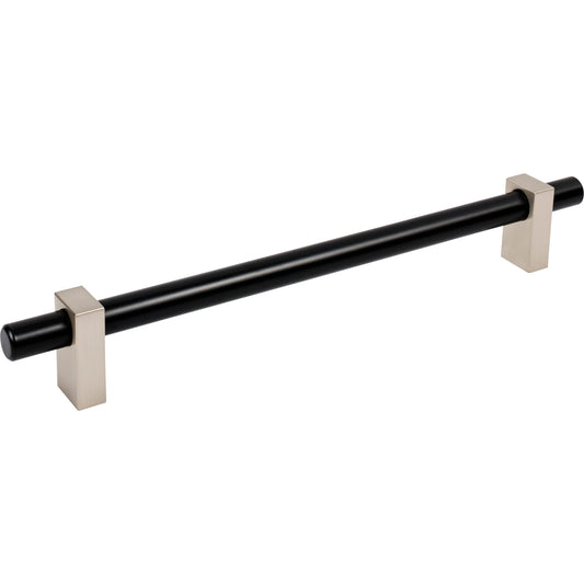 JEFFREY ALEXANDER 478-12MBSN Larkin 2 12" Center-to-Center Appliance Pull - Matte Black w/Satin Nickel