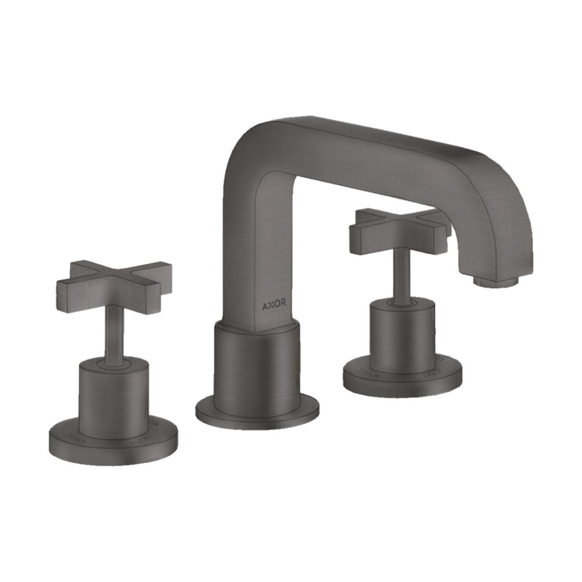 AXOR Citterio 3-Hole Roman Tub Set Trim- Cross Handles in Brushed Black Chrome
