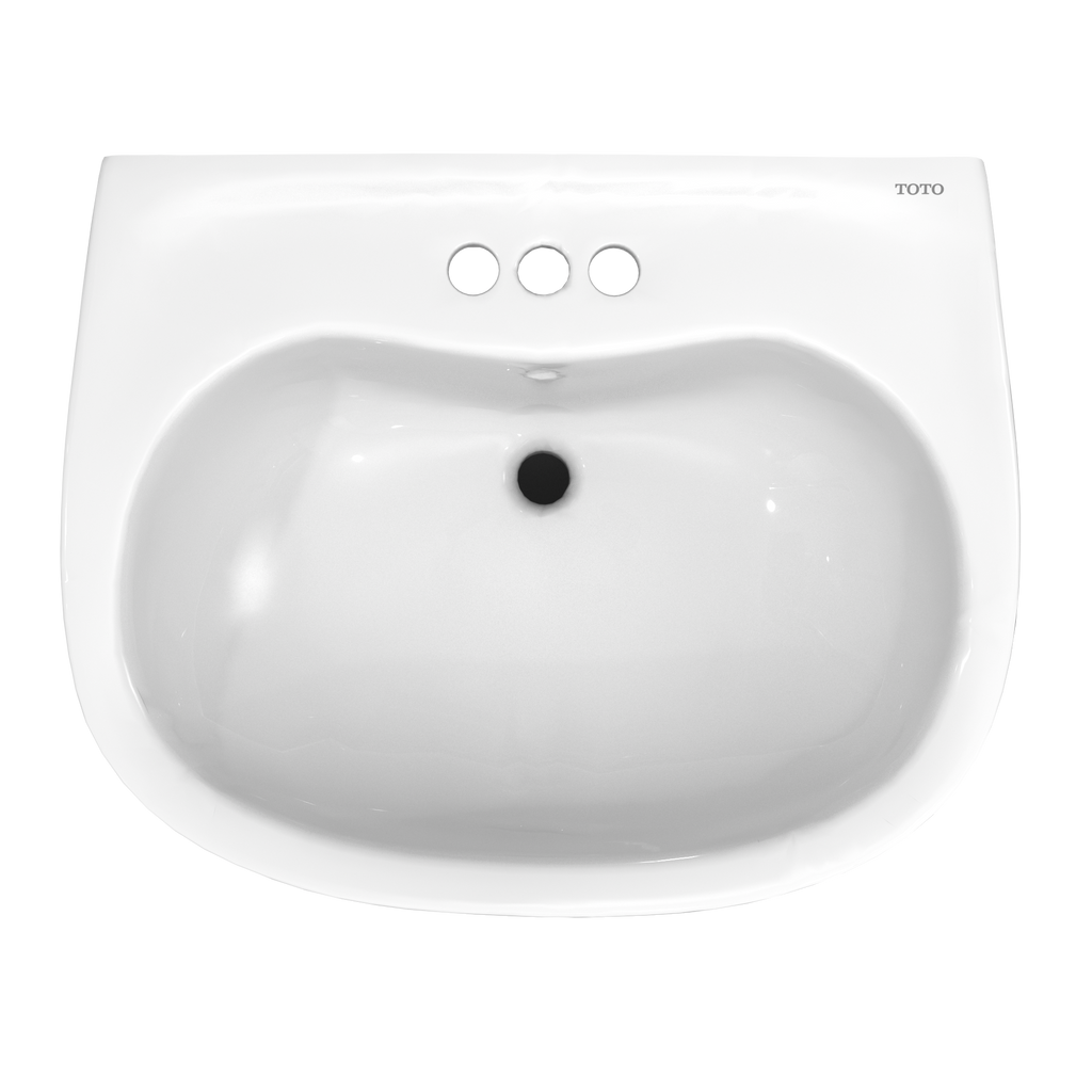 TOTO LPT242.4G#01 Prominence Oval Basin Pedestal Bathroom Sink With Cefiontect For 4 Inch Center Faucets - Cotton White
