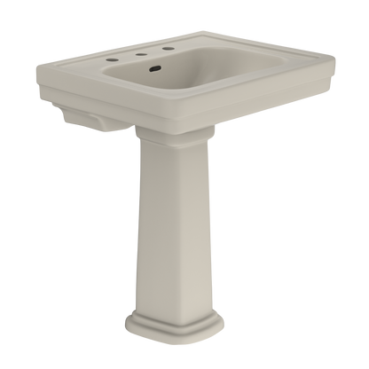 TOTO LPT530.8N#03 Promenade 27-1/2" X 22-1/4" Rectangular Pedestal Bathroom Sink For 8 Inch Center Faucets - Bone